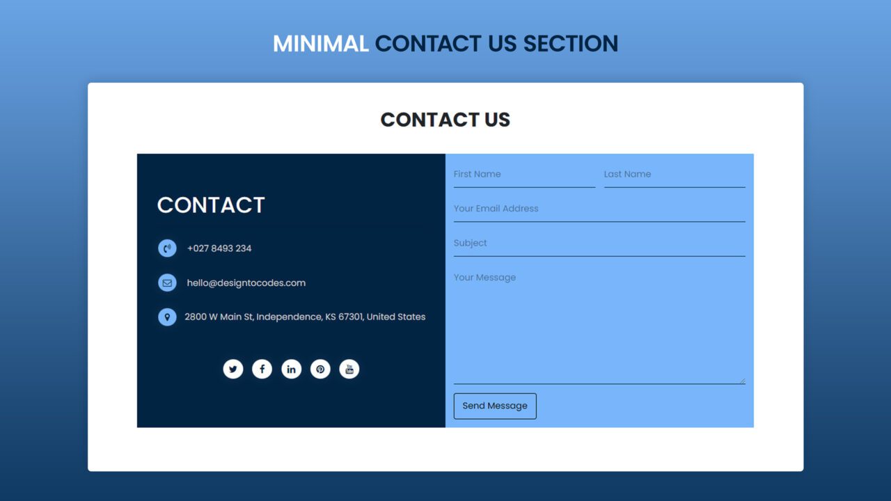 minimal-contact-section-style-03 | kitsWind