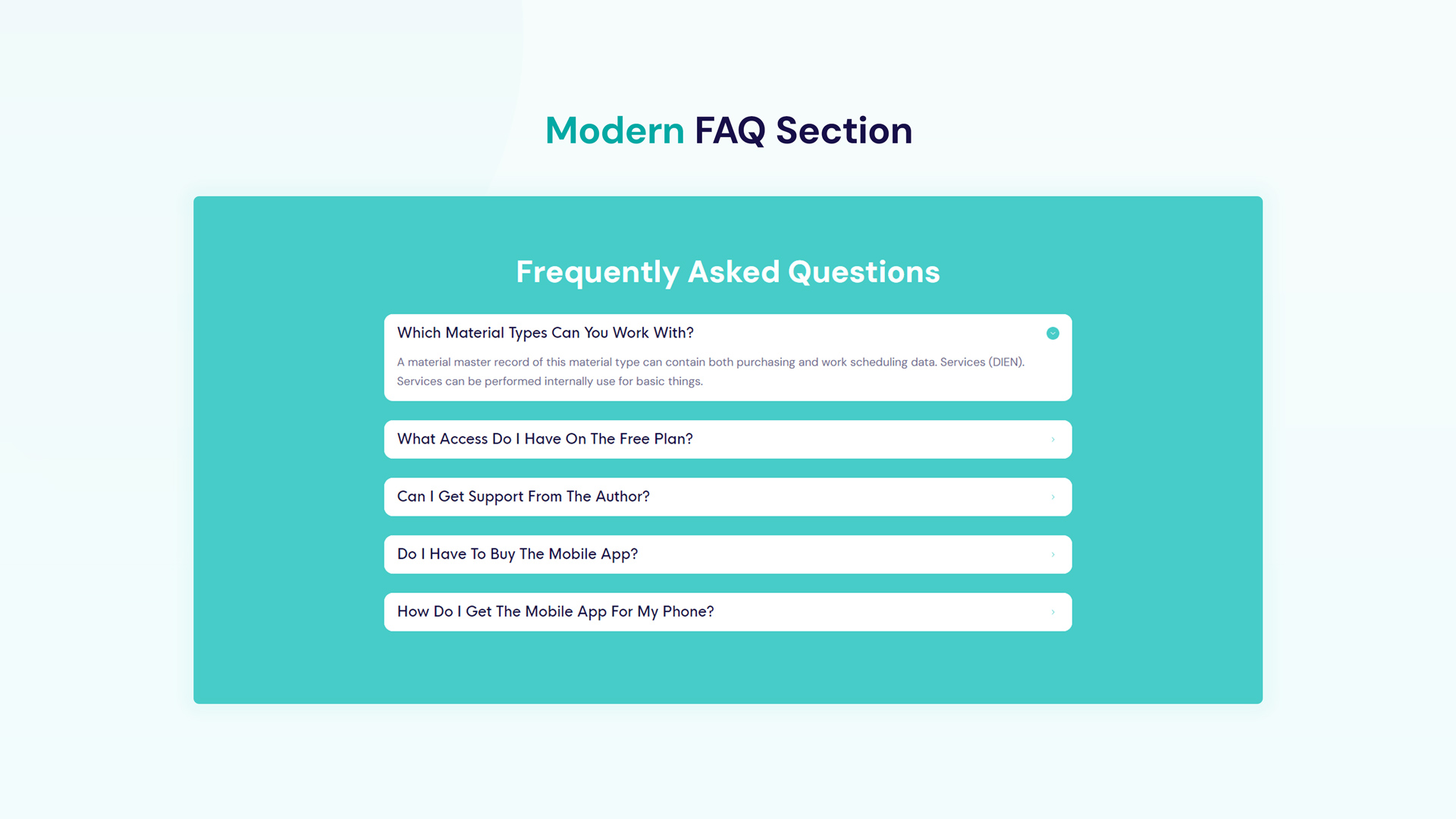 Modern FAQ Section Style 12 - kitsWind