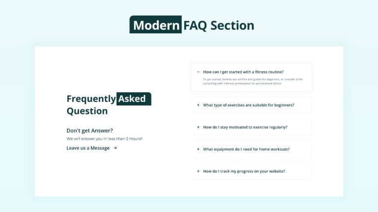Newsletter Faq Section Modern FAQ Section Style 20 - kitsWind
