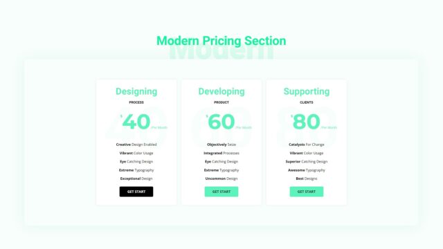 Modern Pricing Section Style 01 - kitsWind