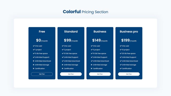 colorful-pricing-section-style-03 | kitsWind