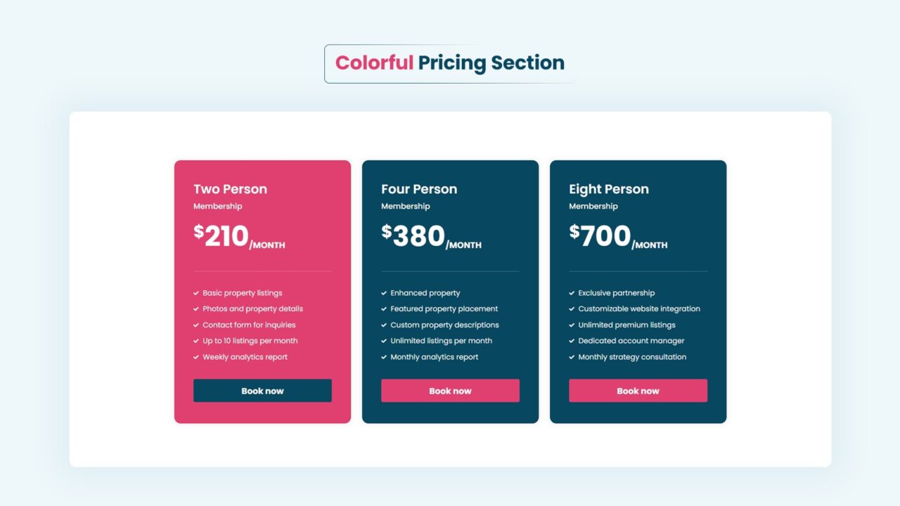 colorful-pricing-section-style-09 | kitsWind